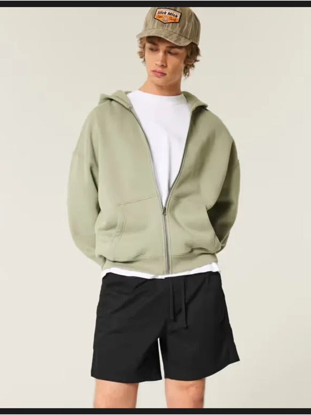 HOLLISTER MID-THIGH TWILL PULL-ON SHORTS, TAG $45